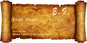 Endl Iván névjegykártya